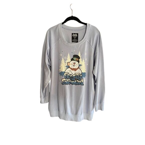 Frosty the snowman women’s plus size blue sweatshirt, size 2X - Picture 1 of 4
